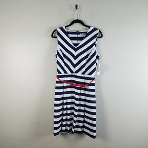 Shelby + Palmer blue white nautical striped dress
